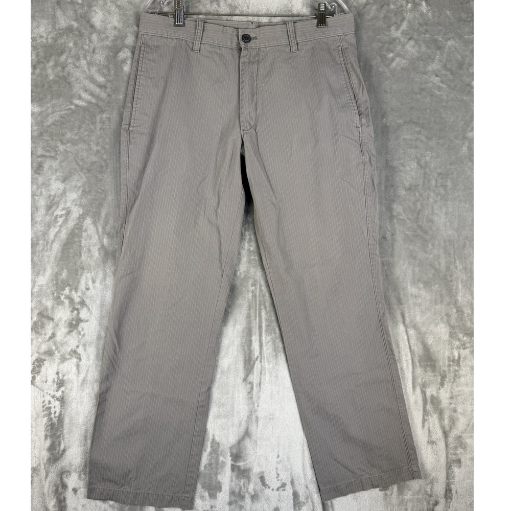 Y2K‎ GAP Khakis The Original Khaki Mens 32W 30L Gray Striped Cotton Pants